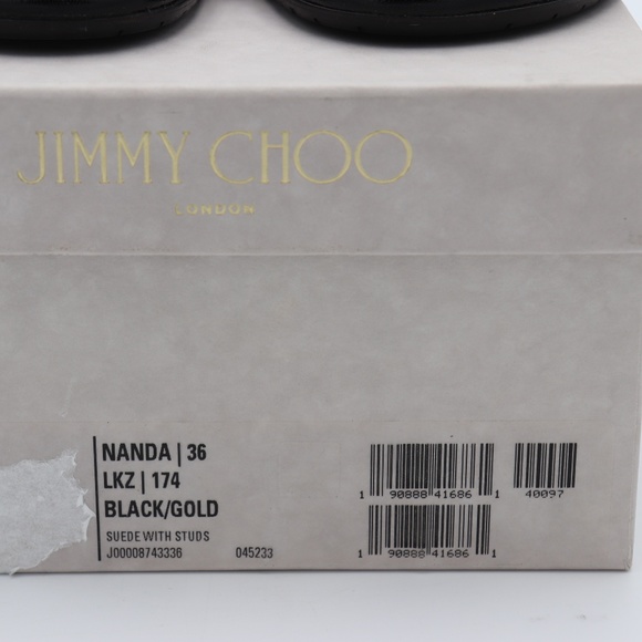 New Jimmy Choo Black Nanda Studded Slide Sandals - Picture 8 of 8